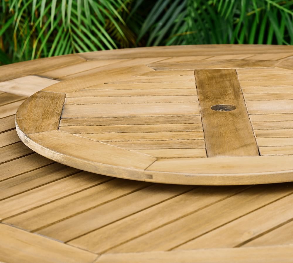 Tanglewood Eucalyptus Round Outdoor Dining Table Pottery Barn