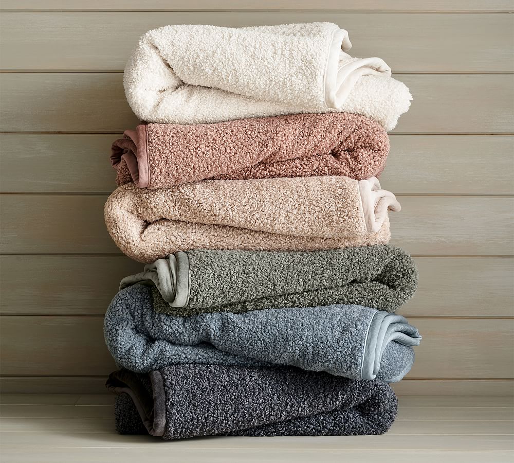Cozy Teddy Faux Fur Throw Blanket Pottery Barn