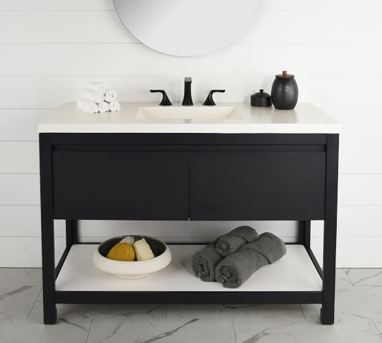 Rilen 48" Handcrafted Concrete Top Sink Vanity Pottery Barn