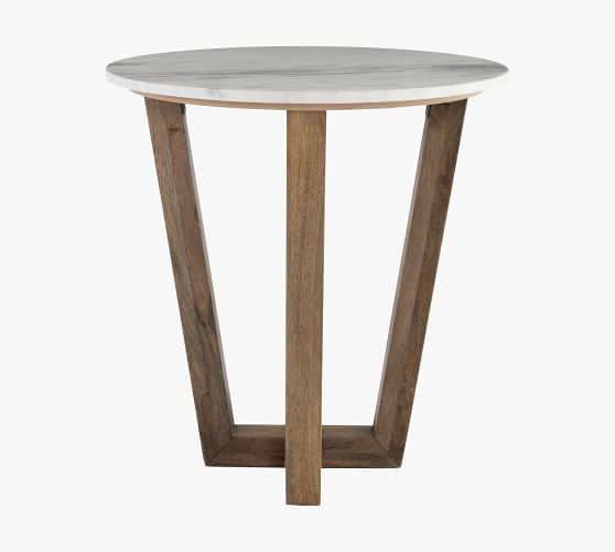 Manali Round Marble End Table | Pottery Barn