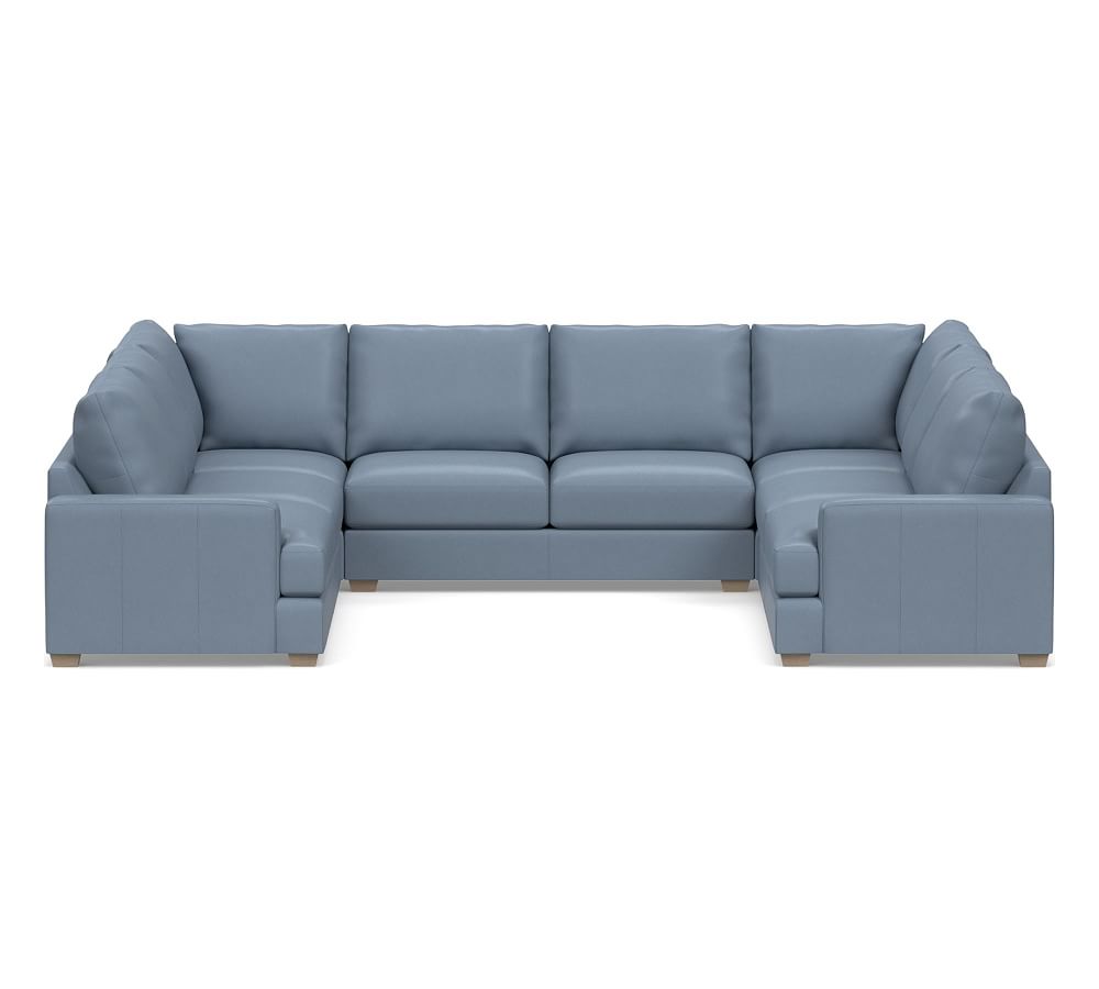Canyon Square Arm Leather U-Shaped Sectional