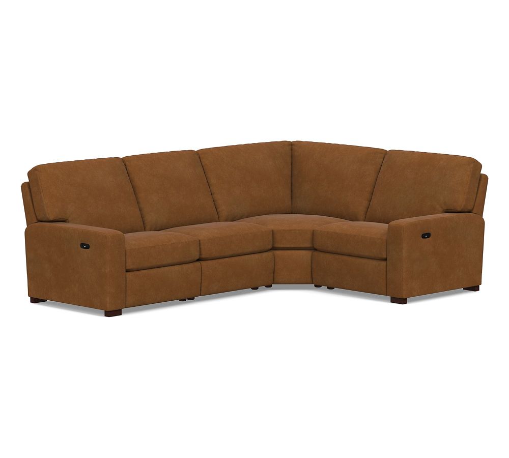 Turner Square Arm Leather Reversible Power Reclining Sectional