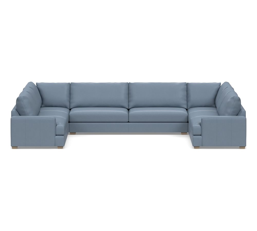 Canyon Square Arm Leather U-Shaped Sectional