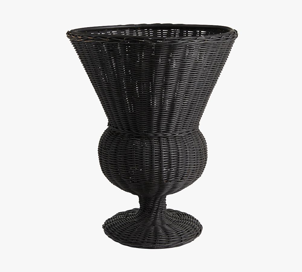 Rattan Footed Urn