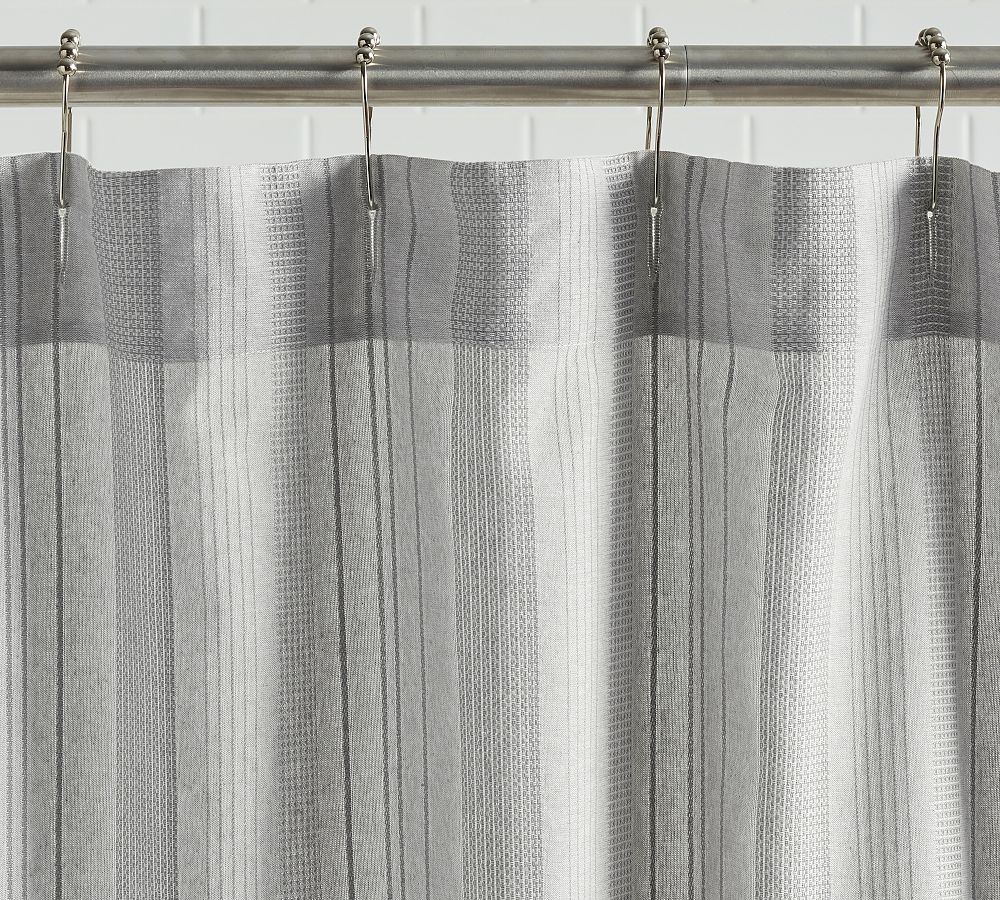 Sonoma Textured Striped Shower Curtain Pottery Barn