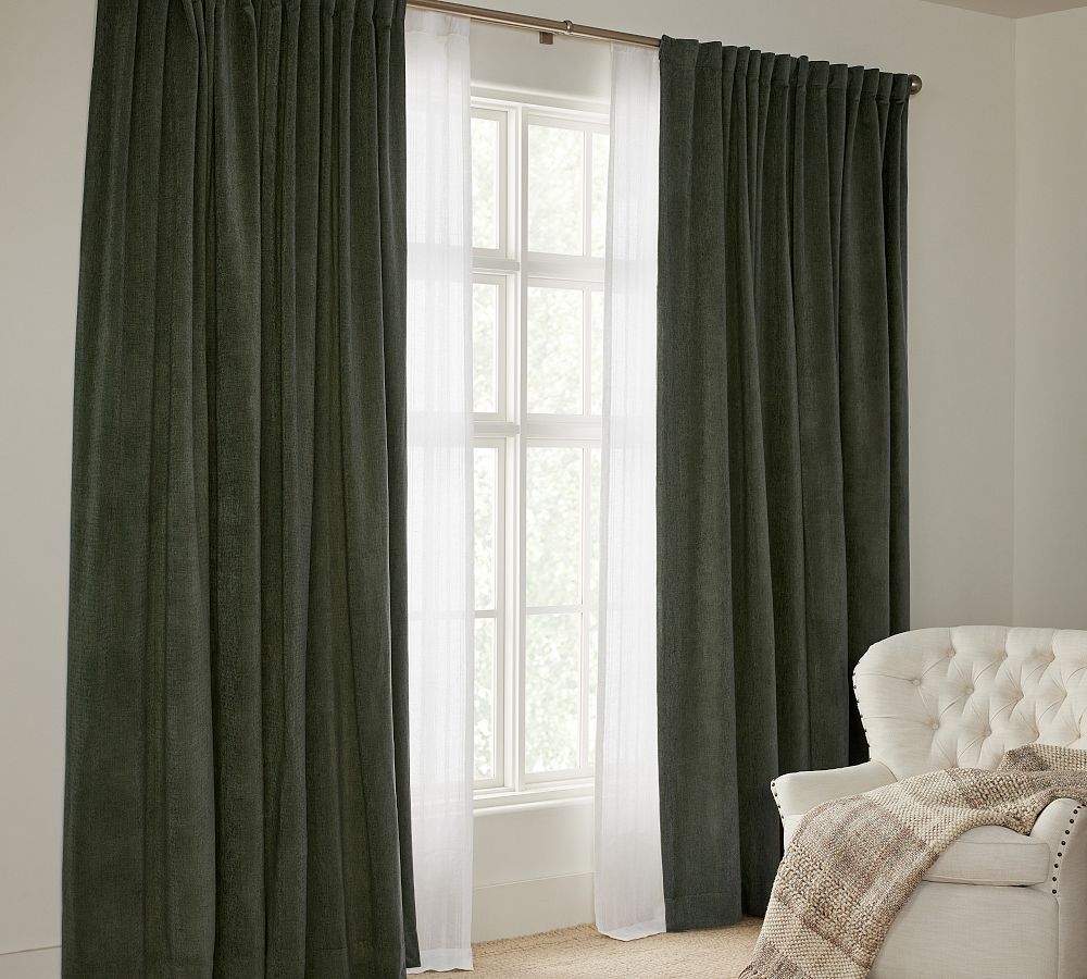 Rustic Chenille Curtain Pottery Barn