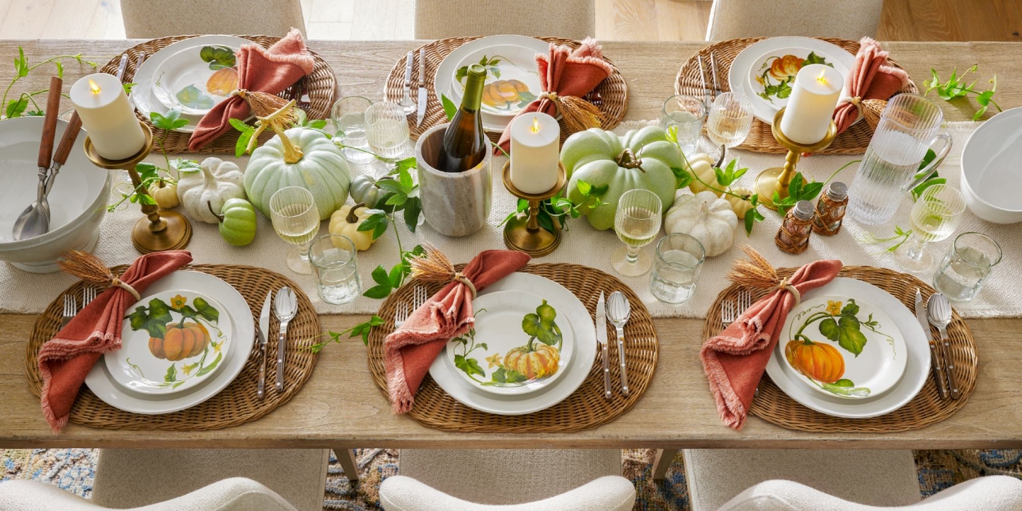 Rustic Pumpkin Salad Plates Set of 4 Pottery Barn