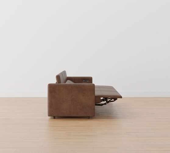 Tucker Leather Power Reclining Sofa Pottery Barn