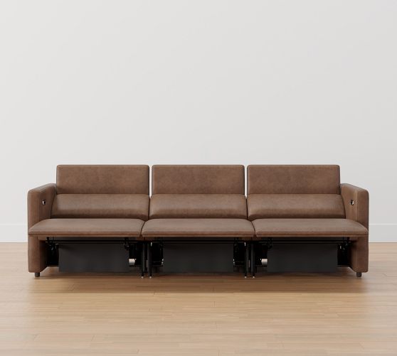 Tucker Leather Power Reclining Sofa Pottery Barn
