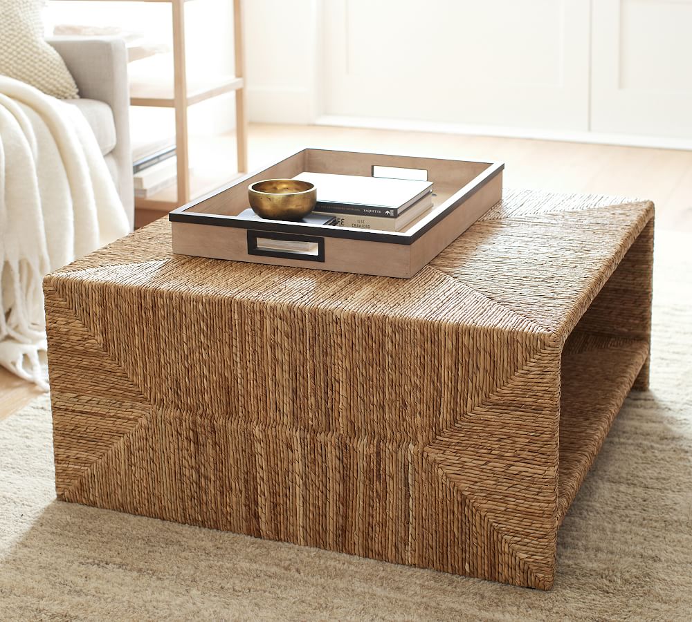 Malibu Square Woven Coffee Table | Pottery Barn