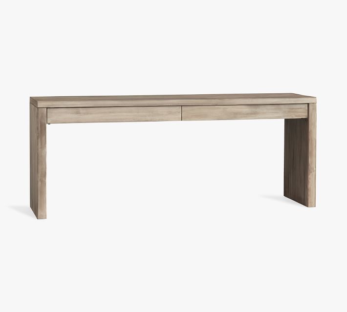 Pottery Barn - What's our Chief Design Officer, Monica loving right now?  The Pismo Desk 👉 “I have been waiting to order this and use it as a long  console/desk for behind