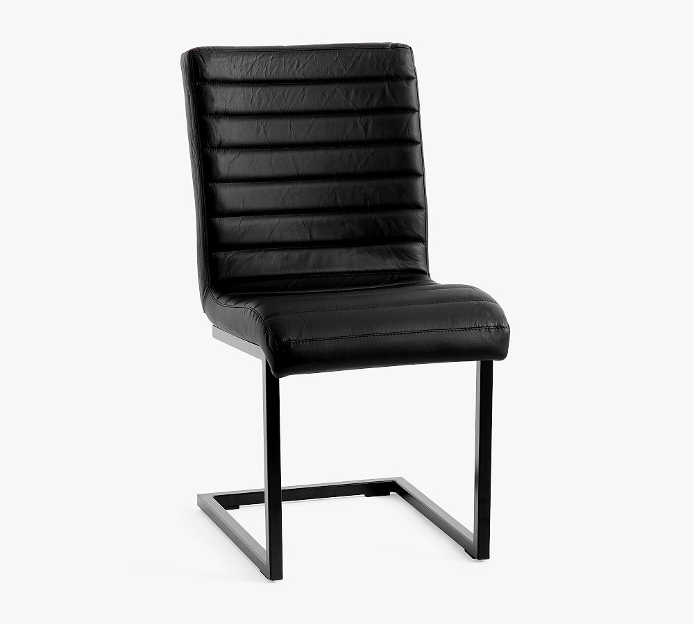 Sabina Armless Leather Desk Chair Pottery Barn