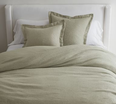 European Flax Linen Waffle Duvet Cover | Pottery Barn