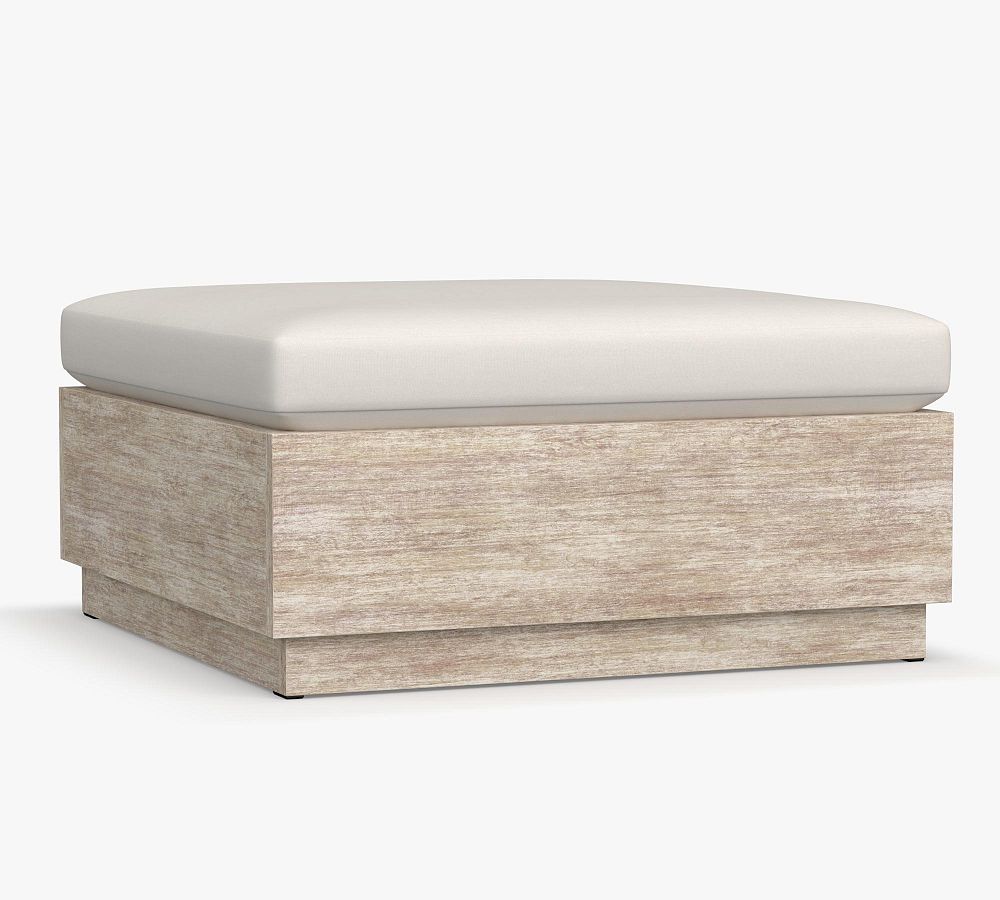 Indio Eucalyptus Modern Platform Outdoor Ottoman | Pottery Barn