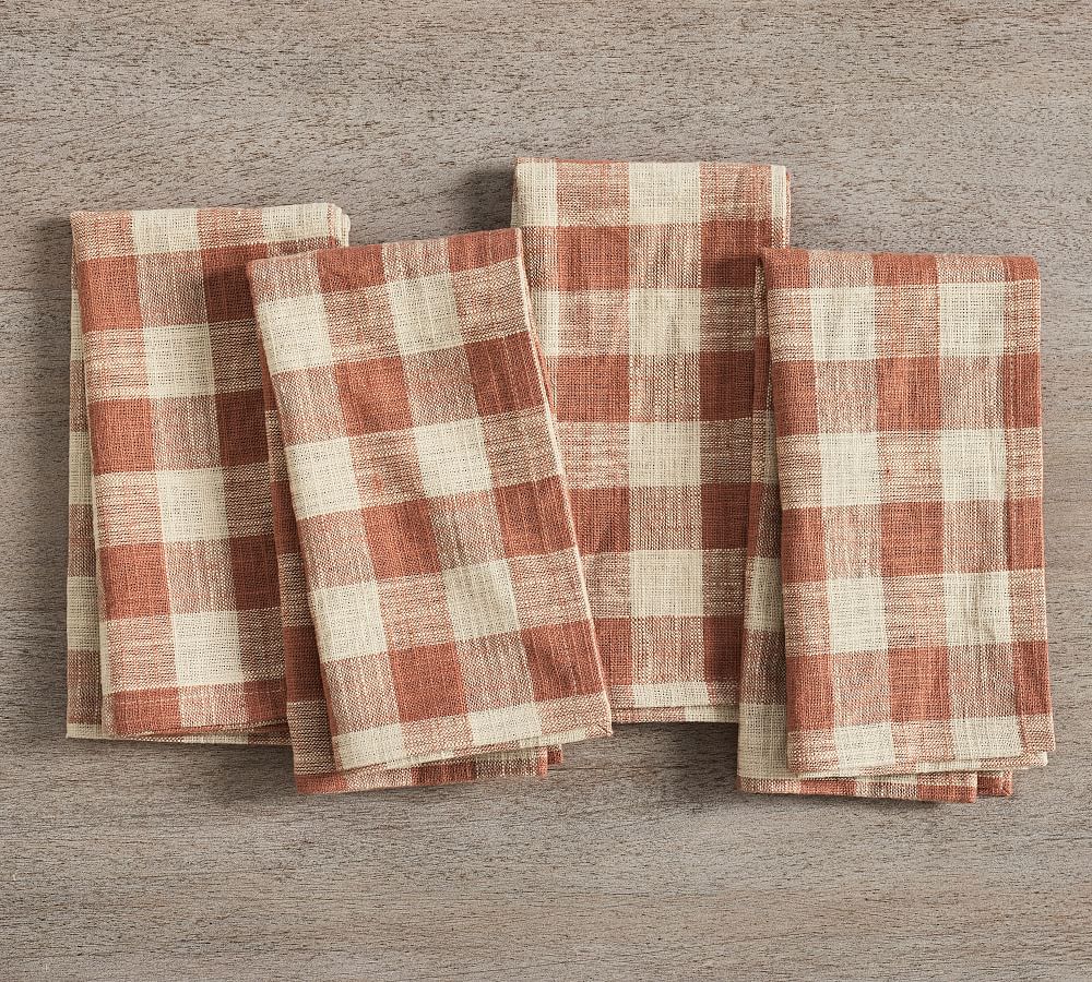 Dalton Check Cotton/Linen Napkins - Set of 4