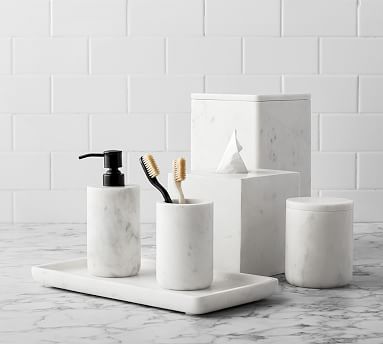 Frost Marble Bathroom Accessories Set | Pottery