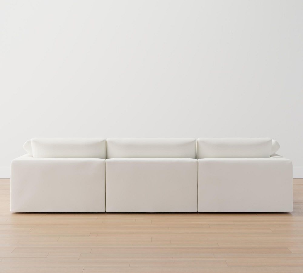 Dream Square Wide Arm Slipcovered Modular Sofa Chaise Sectional