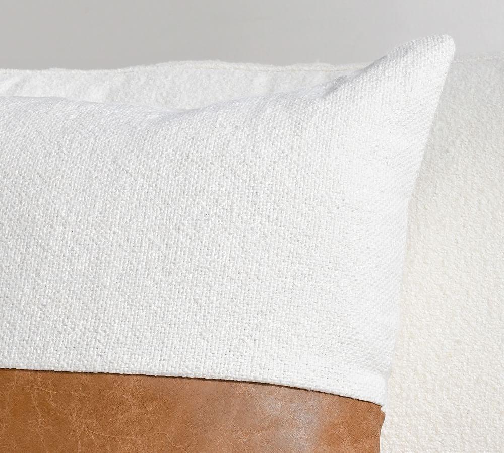 Aleta Leather & Linen Pillow Cover