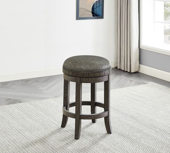 Bixby Leather Swivel Bar & Counter Stool | Pottery Barn