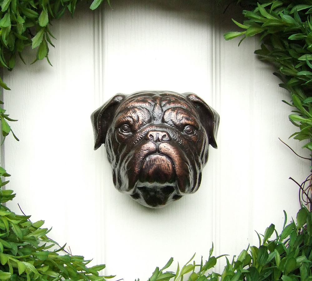 Bronze Bulldog Dog Knocker