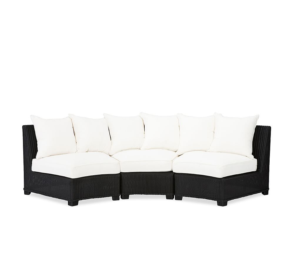 Palmetto AllWeather Wicker Rounded Outdoor Sectional Set, Black