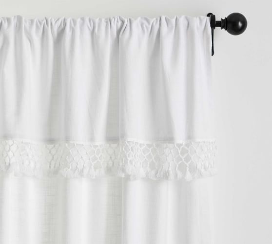 Tassel Trim Textured Curtain | Pottery Barn