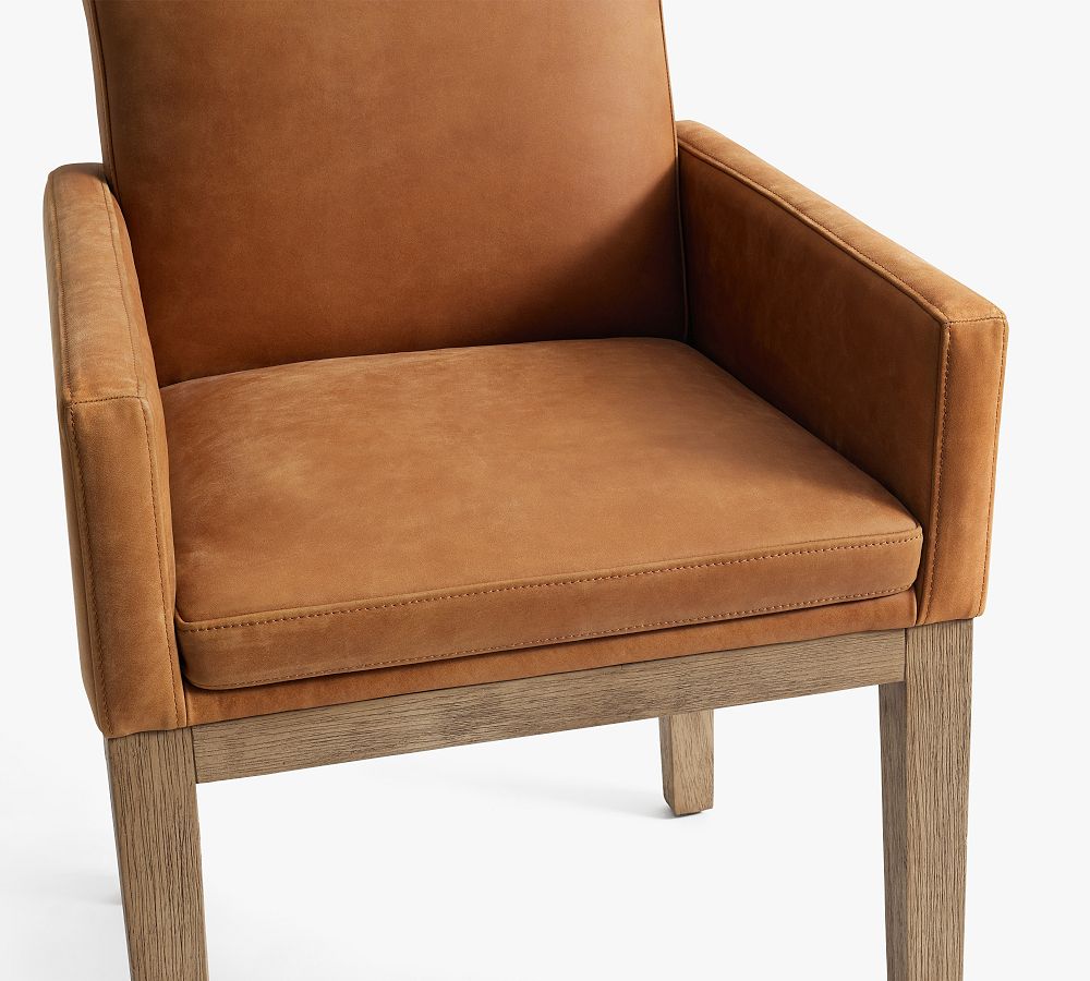 Jake Leather Dining Armchair | Pottery Barn