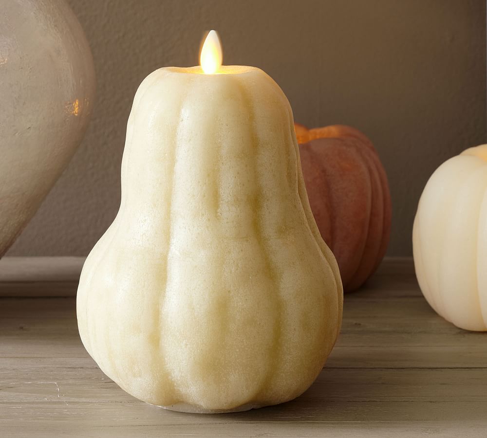 OPEN BOX Premium Flickering Flameless Wax Pumpkin Candle Pottery Barn