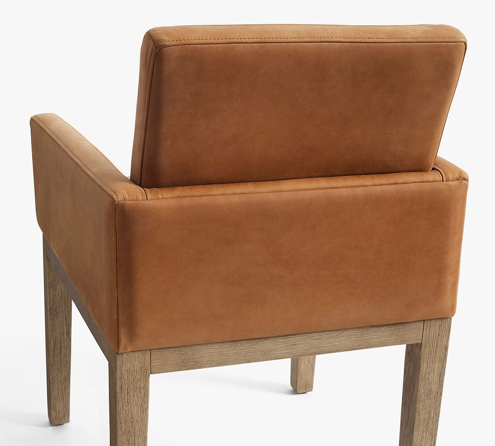 Jake Leather Dining Armchair | Pottery Barn