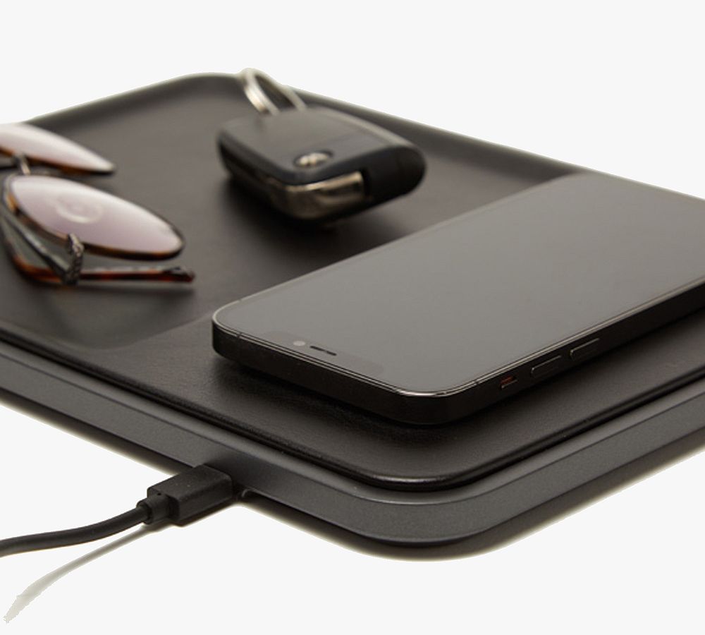 Vegan Leather Wirelss Charging Tray Pottery Barn