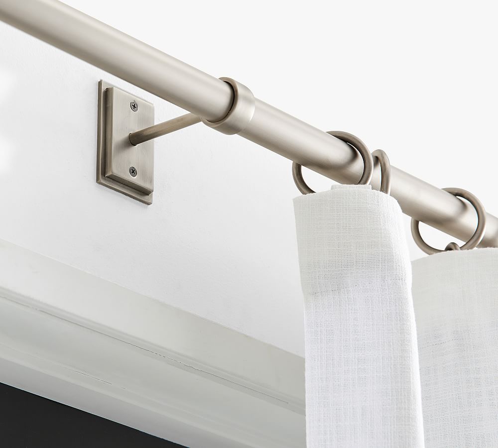 OPEN BOX: Pewter Room Darkening Curtain Rod & Wall Bracket | Pottery Barn