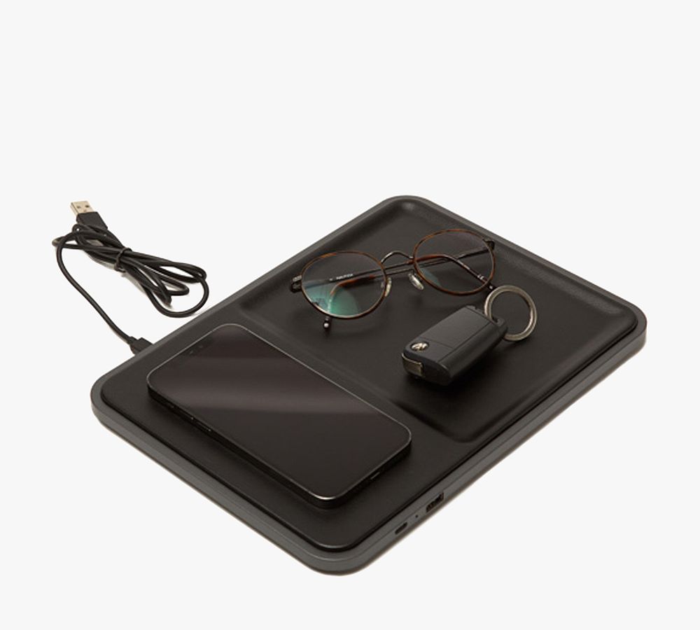 Vegan Leather Wirelss Charging Tray Pottery Barn