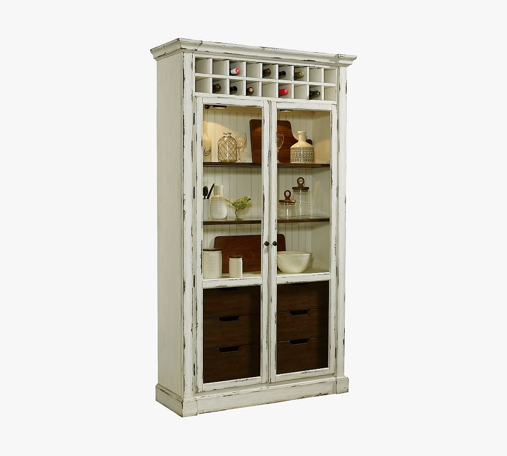Amber Display Cabinet with Wine Rack
