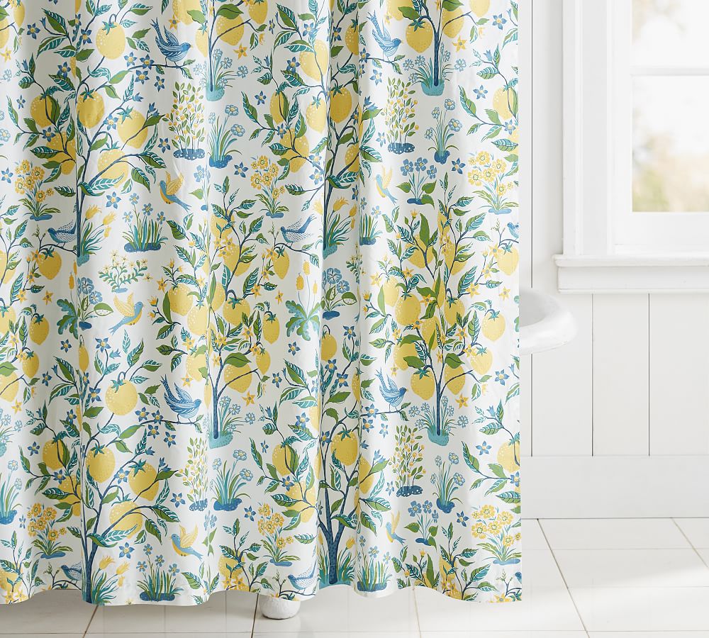 Capri Lemon Tree Organic Shower Curtain Pottery Barn