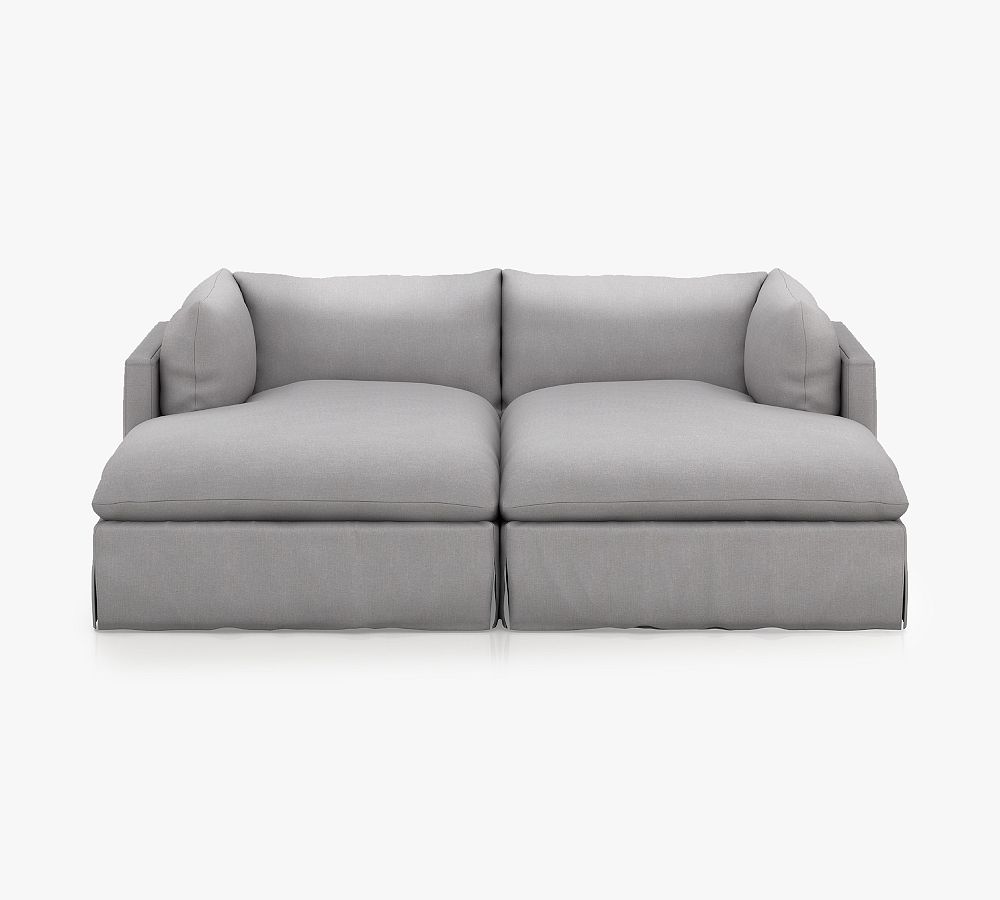 Enzo Slipcovered Double Chaise Sectional