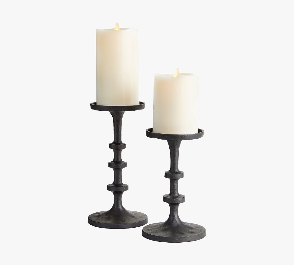 Fia Short Pillar Candleholders - Set of 2