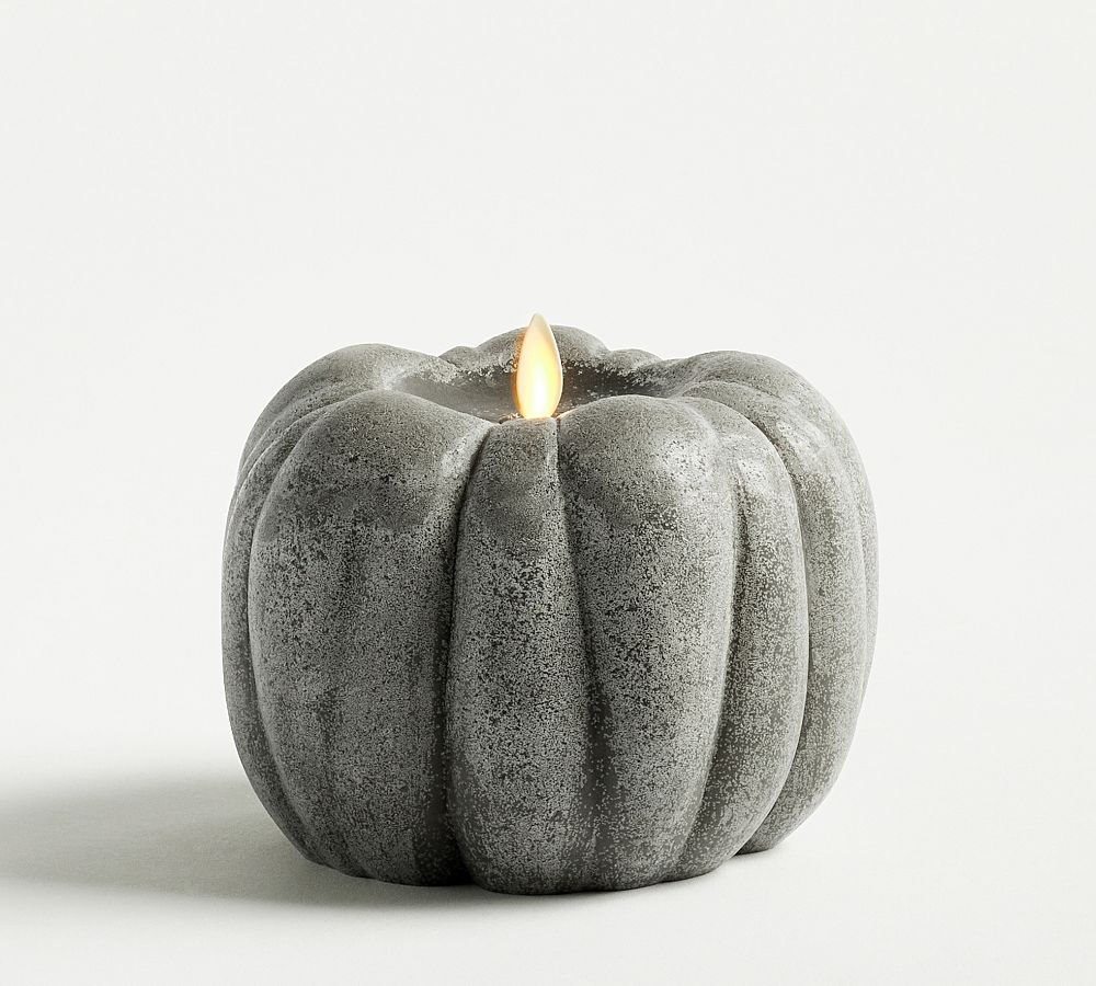 Premium Flickering Flameless Wax Pumpkin Candle Pottery Barn