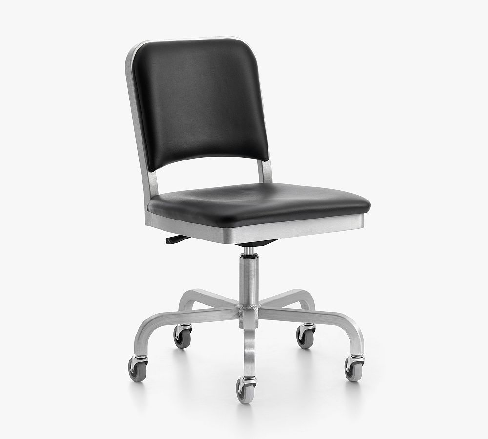 Emeco Navy® Upholstered Swivel Desk Chair Pottery Barn