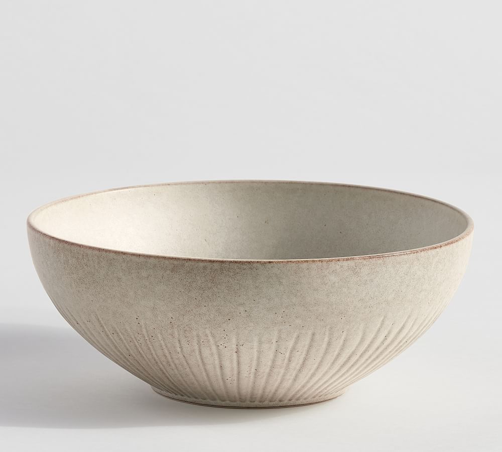 Ridge Textured Stoneware Serving Bowl