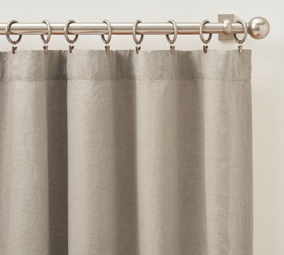 Custom Belgian Flax Linen Blackout Curtain - Flax | Pottery Barn