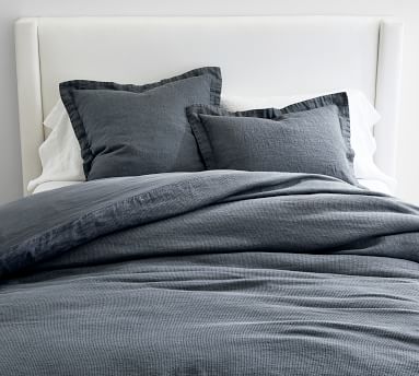 European Flax Linen Waffle Duvet Cover | Pottery Barn