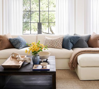 Serene Slipcovered Sofa Chaise Sectional | Pottery Barn