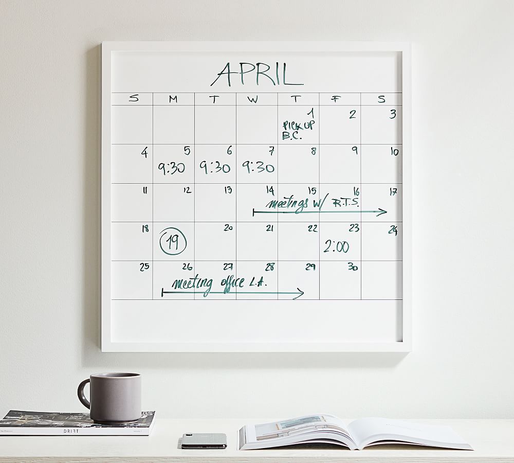 Wood Gallery Office Calendar - White | Pottery Barn