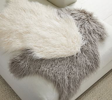 Mongolian Grey Faux Fur Tote Handbag - Faux Fur Throws, Fabric and Fashion