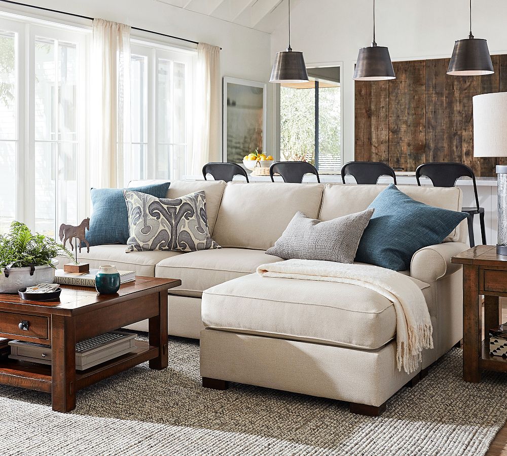 Townsend Roll Arm Upholstered Sofa With Storage | Pottery Barn