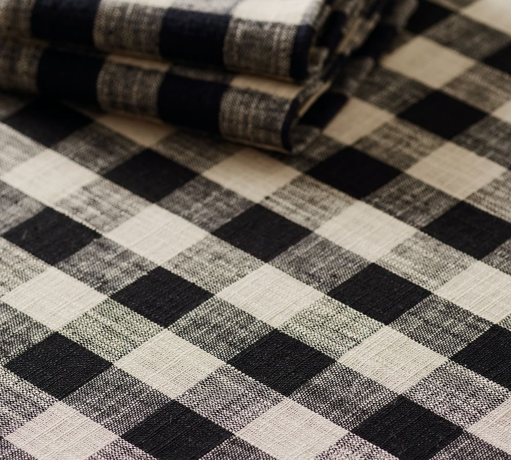 Dalton Check Yarn Dyed Cotton/Linen Tablecloth Pottery Barn