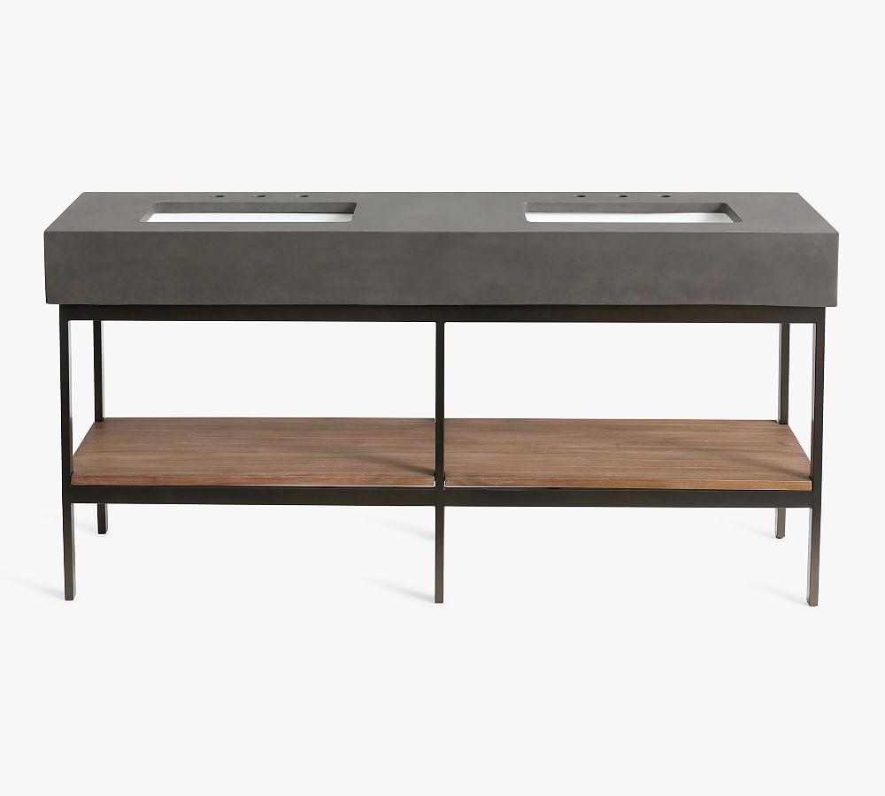 Frances 68" Concrete Top Double Sink Vanity Pottery Barn