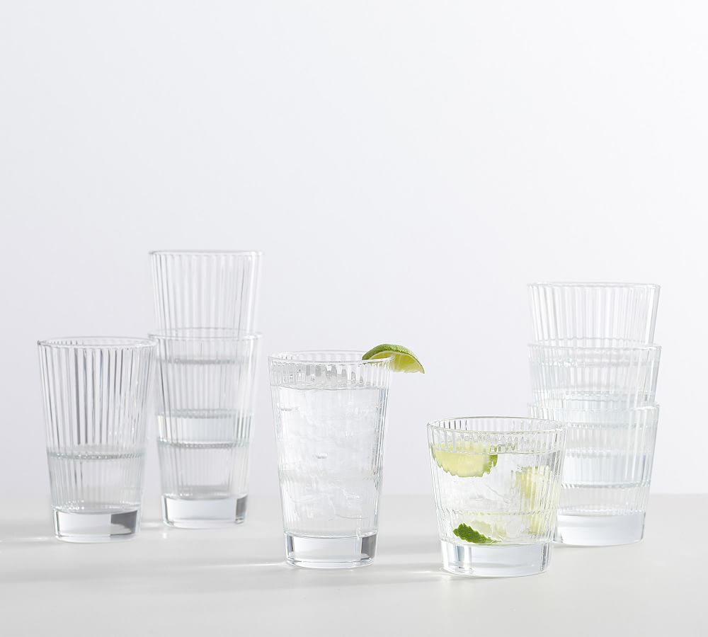 Astoria Optic Stackable Drinking Glasses Set of 4 Pottery Barn
