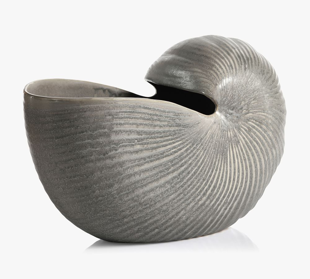 Nautilus Ceramic Shell Vase