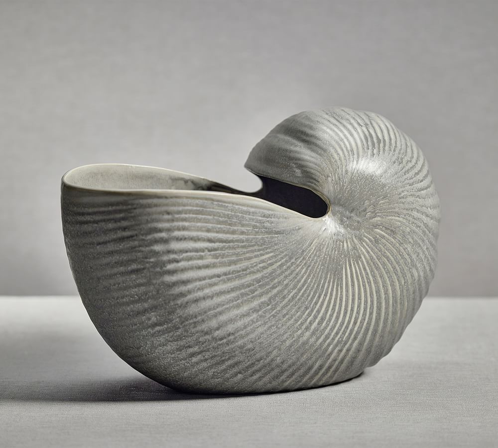 Nautilus Ceramic Shell Vase